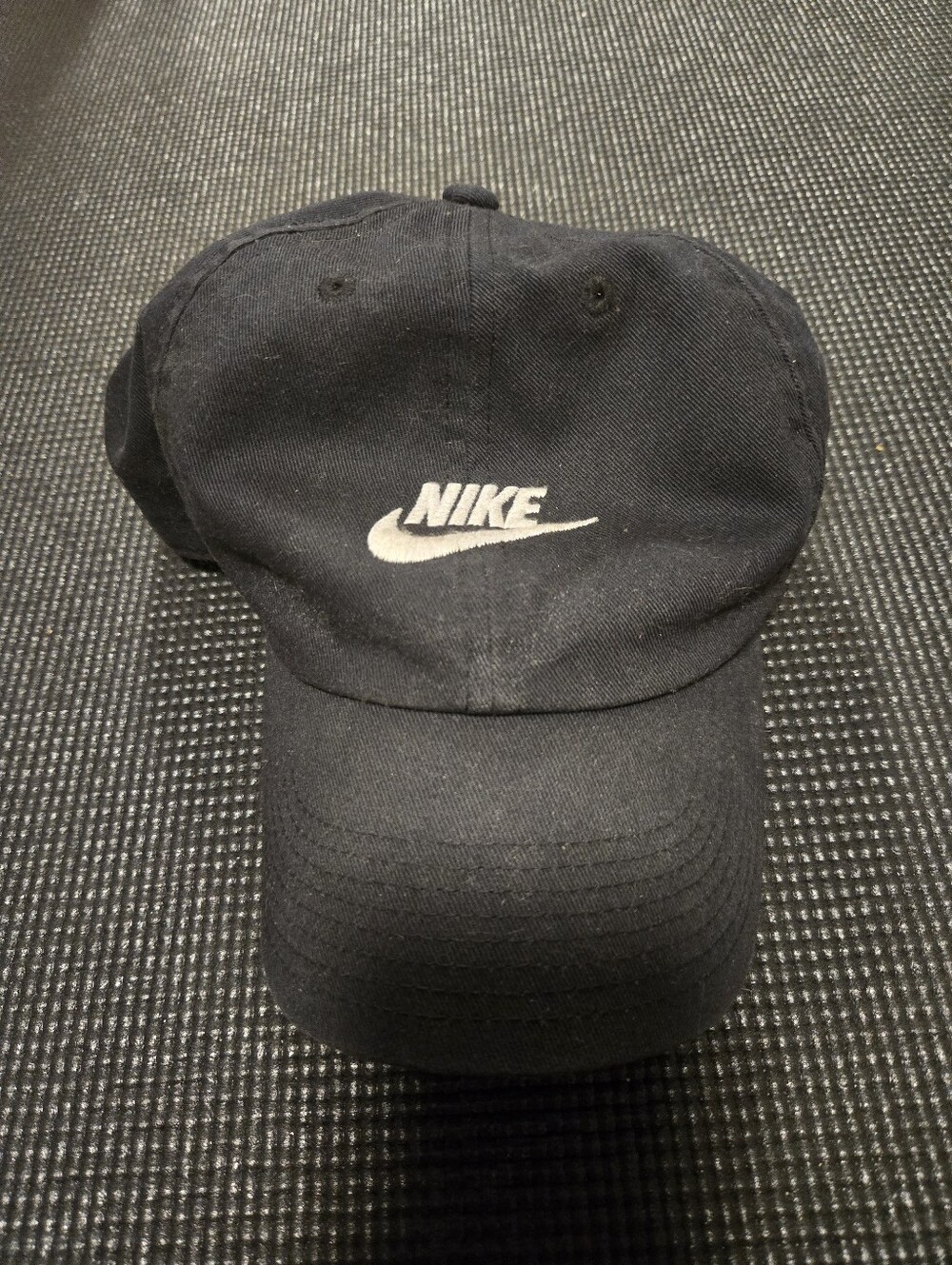 Nike Black Baseball Cap with White Swoosh Logo